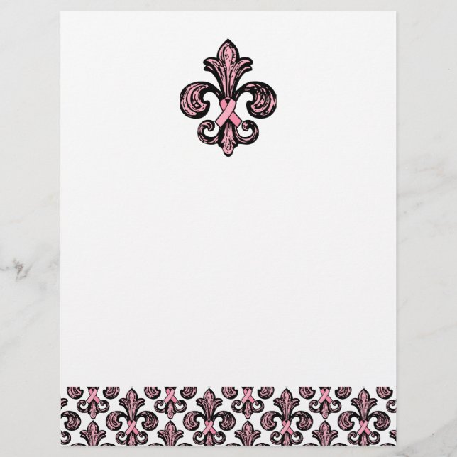 Papier Ruban rose Fleur de lis (Devant)