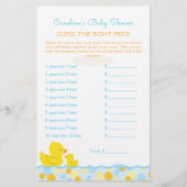Papier Rubber Ducky Devis Prix Baby shower Jeu (Devant)