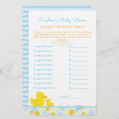 Papier Rubber Ducky Devis Prix Baby shower Jeu (Devant / Derrière)