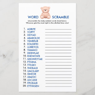 Papier Rubrique de mots   Teddy Bear Baby Boy Shoy Jeux