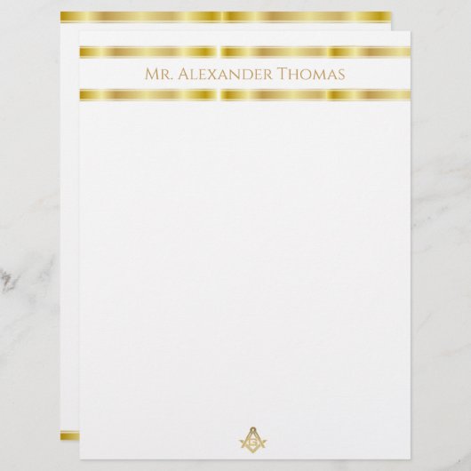 Papier Ruée d'or masonique (Devant / Derrière)