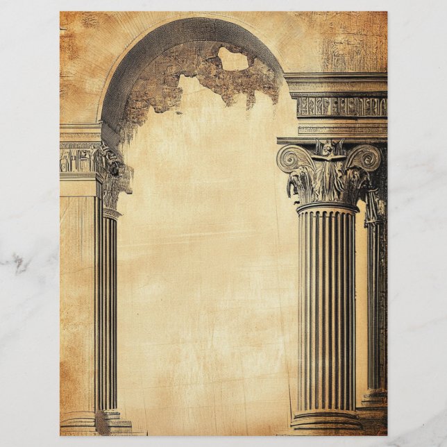 Papier Ruines romaines anciennesStyle de parchemin Vintag (Devant)