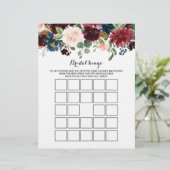 Papier Russe Bingo de mariée de Bourgogne, jeu de Fête de (Debout devant)