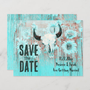 Papier Russe Boho Turquoise Tournesols Vache budget crâne