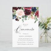 Papier Russe Bourgogne Rouge Budget Quinceanera Invitatio (Debout devant)