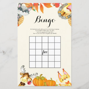 Papier Russe Citrouille Animal Aquarelle Jeu de Bingo
