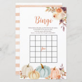 Papier Russe Citrouille Floral Aquarelle Jeu de Bingo (Devant / Derrière)