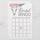 Papier Russe Crâne de vache Boho Floral Bridal Jeu de Bin (Devant / Derrière)