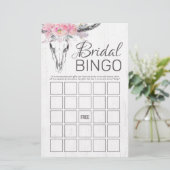 Papier Russe Crâne de vache Boho Floral Bridal Jeu de Bin (Debout devant)