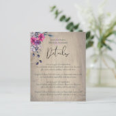 Papier Russe Fuchsia Floral Mariage (Debout devant)