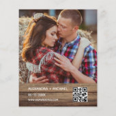 Papier Russe Photo Farmhouse QR Code Faire-part de mariag (Dos)