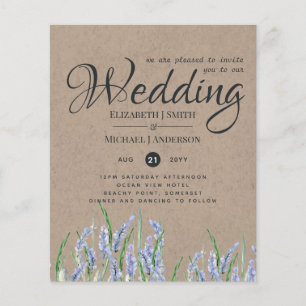 Papier Russie Blue Lavender Wedding Invite Budget