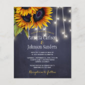 Papier Russie tournesol marine tchalboard invite mariage (Devant)