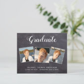 Papier Rustic 3 Photo Budget Graduation Faire-part (Debout devant)