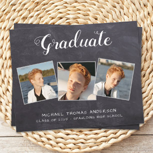 Papier Rustic 3 Photo Budget Graduation Faire-part