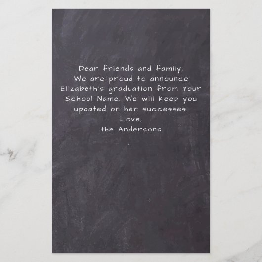 Papier Rustic 3 Photo Budget Graduation Faire-part (Dos)