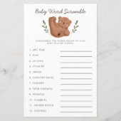 Papier Rustic Bear Baby Word Scramble Jeu (Devant)
