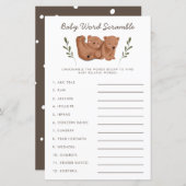 Papier Rustic Bears Twins Baby Word Scramble Jeu (Devant / Derrière)