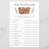 Papier Rustic Bears Twins Baby Word Scramble Jeu (Devant)