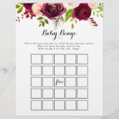 Papier Rustic Blush Burgundy Bingo Jeu de douche (Devant)