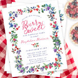 Papier Rustic Boho Berry 21e Anniversaire Invitation budg<br><div class="desc">Juste à temps pour l'été 2024, notre toute nouvelle collection Summer Berry Bliss. Le patriotisme rouge, blanc et bleu rencontre le Boho Chic rustique. Fraises, framboises et bleuets sur un arrière - plan blanc créent une ambiance patriotique dans ce cadre botanique de baies. Berry Sweet est écrit dans un script...</div>