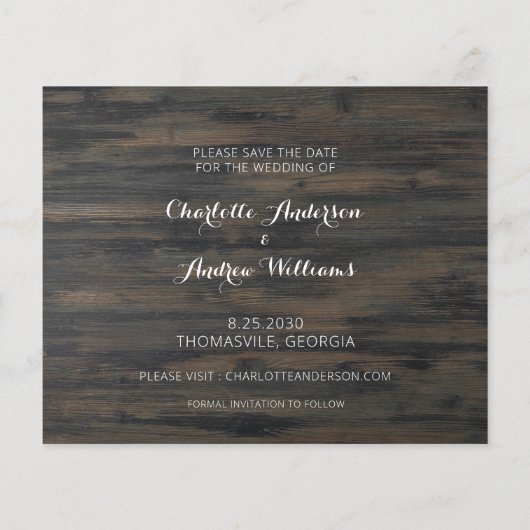 Papier Rustic Budget Chien photo mariage Enregistrer la d (Dos)