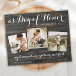 Papier Rustic Budget Chien photo mariage Enregistrer la d<br><div class="desc">Laissez votre meilleur chien annoncer votre mariage avec ce moderne et élégant Comme 'Chien d'honneur' Je vous annonce 'Mes humains se marient' chien de compagnie enregistrer les cartes de dates. Ces invitations de mariage budgétaires n'incluent pas les enveloppes. Consultez notre collection pour les enveloppes A6 assorties, ou notre option de...</div>