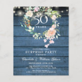 Papier Rustic Budget Surprise Party 50e anniversaire (Devant)