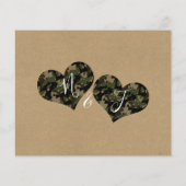 Papier Rustic Camo Hearts Photo Wedding Enregistrer la da (Dos)
