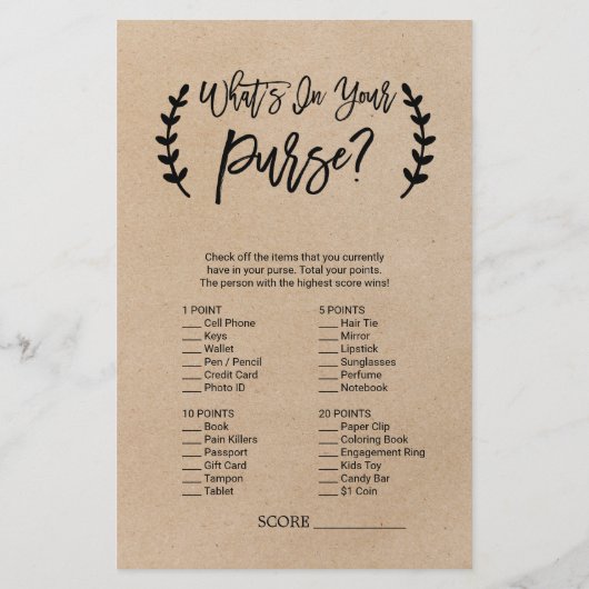 Papier Rustic Chic Comment Bien Connaissez-Vous Le Jeu De (Dos)