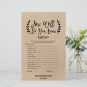 Papier Rustic Chic Comment Bien Connaissez-Vous Le Jeu De (Debout devant)