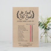 Papier Rustic Chic Faux Kraft "Il A Dit Qu'Elle A Dit" Je (Debout devant)
