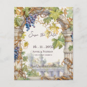 Papier Rustic Chic Grapevine Mariage de vin Enregistrer l (Devant)