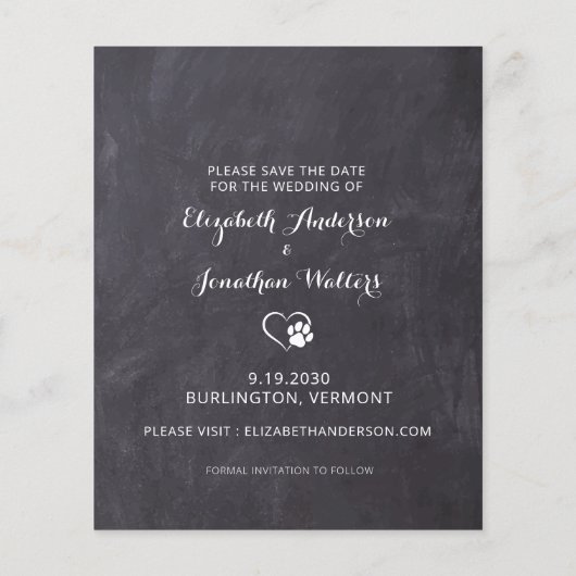 Papier Rustic Chien Mariage 3 Budget Photo Enregistrer La (Dos)