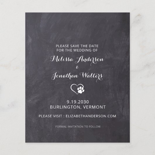 Papier Rustic Chien Mariage Photo Budget Enregistrer La C (Dos)