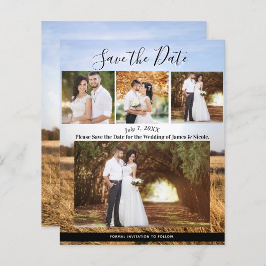 Papier Rustic Country Field Mariage Photo Enregistrer la  (Devant / Derrière)