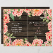 Papier Rustic Country Peony Grange Mariage bois (Devant / Derrière)