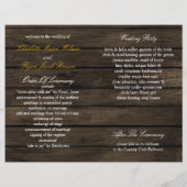 Papier Rustic Country Sunflower Grange Wood Wedding Progr (Dos)