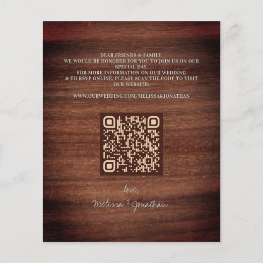 Papier Rustic Eucalyptus Mariage QR Code Enregistrer la d (Dos)