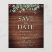 Papier Rustic Eucalyptus Mariage QR Code Enregistrer la d (Devant)