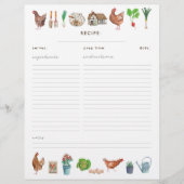 Papier Rustic Farmers Market Chicken Recette classeur ins (Devant)