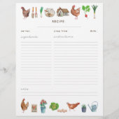 Papier Rustic Farmers Market Chicken Recette classeur ins (Dos)