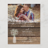Papier Rustic Farmhouse Baby's Breath Jar Mariage (Devant)
