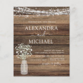 Papier Rustic Farmhouse Baby's Breath Jar Mariage (Devant)