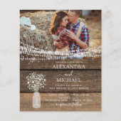 Papier Rustic Farmhouse Baby's Breath Jar Mariage (Devant)