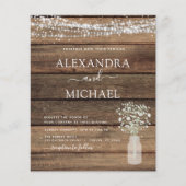 Papier Rustic Farmhouse Baby's Breath Jar Mariage (Devant)