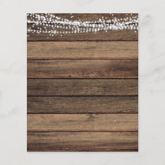 Papier Rustic Farmhouse String Lights Mariage photo (Dos)