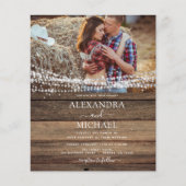 Papier Rustic Farmhouse String Lights Mariage photo (Devant)