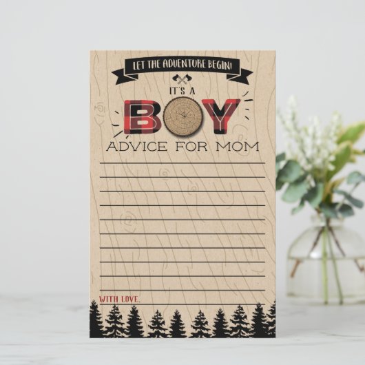 Papier Rustic Forest Plaid Lumberjack Garçons Conseil béb (Debout devant)