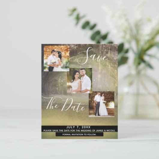 Papier Rustic Forest Trees Mariage Photo Enregistrer la d (Debout devant)